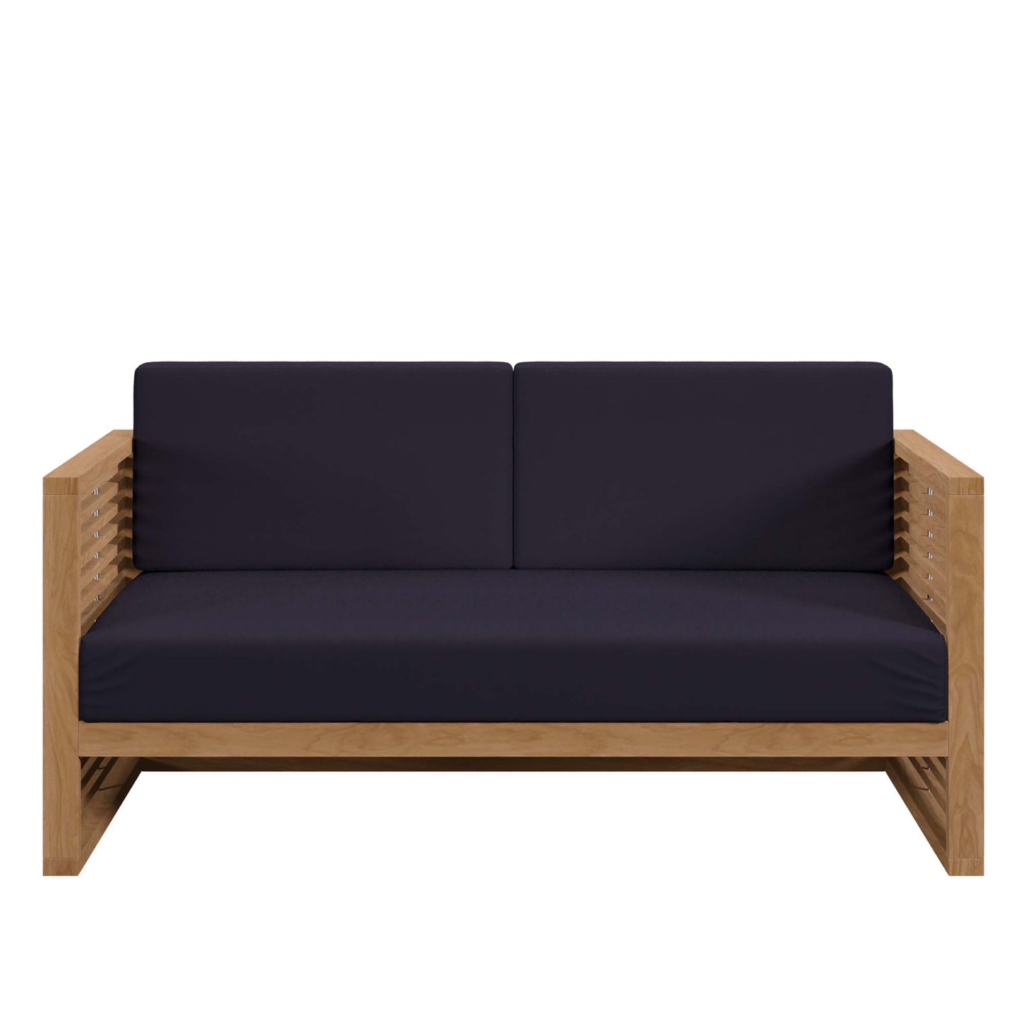Carlsbad Teak Wood Outdoor Patio Loveseat in Natural Navy by Modway (5605)