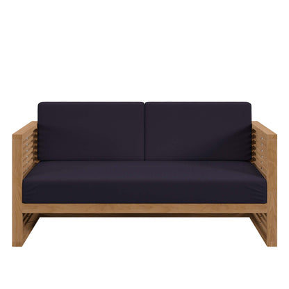Carlsbad Teak Wood Outdoor Patio Loveseat in Natural Navy by Modway (5605)