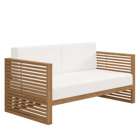 Carlsbad Teak Wood Outdoor Patio Loveseat in Natural White by Modway (5605)