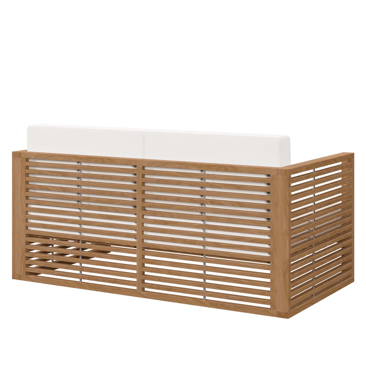 Carlsbad Teak Wood Outdoor Patio Loveseat in Natural White by Modway (5605)