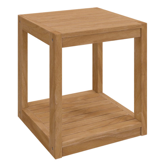 Carlsbad Teak Wood Outdoor Patio Side Table in Natural by Modway (5607)