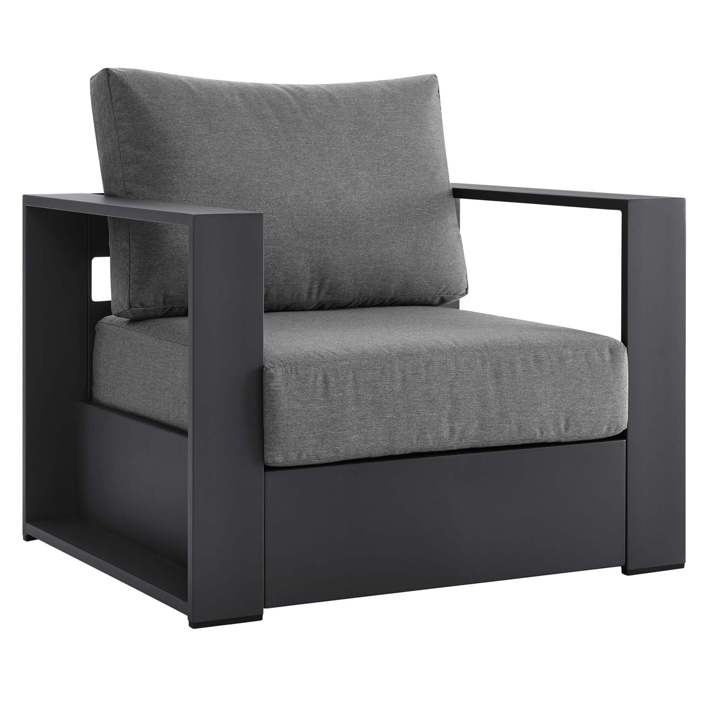 Tahoe Outdoor Patio Powder-Coated Aluminum Armchair in Gray Charcoal by Modway (5675)