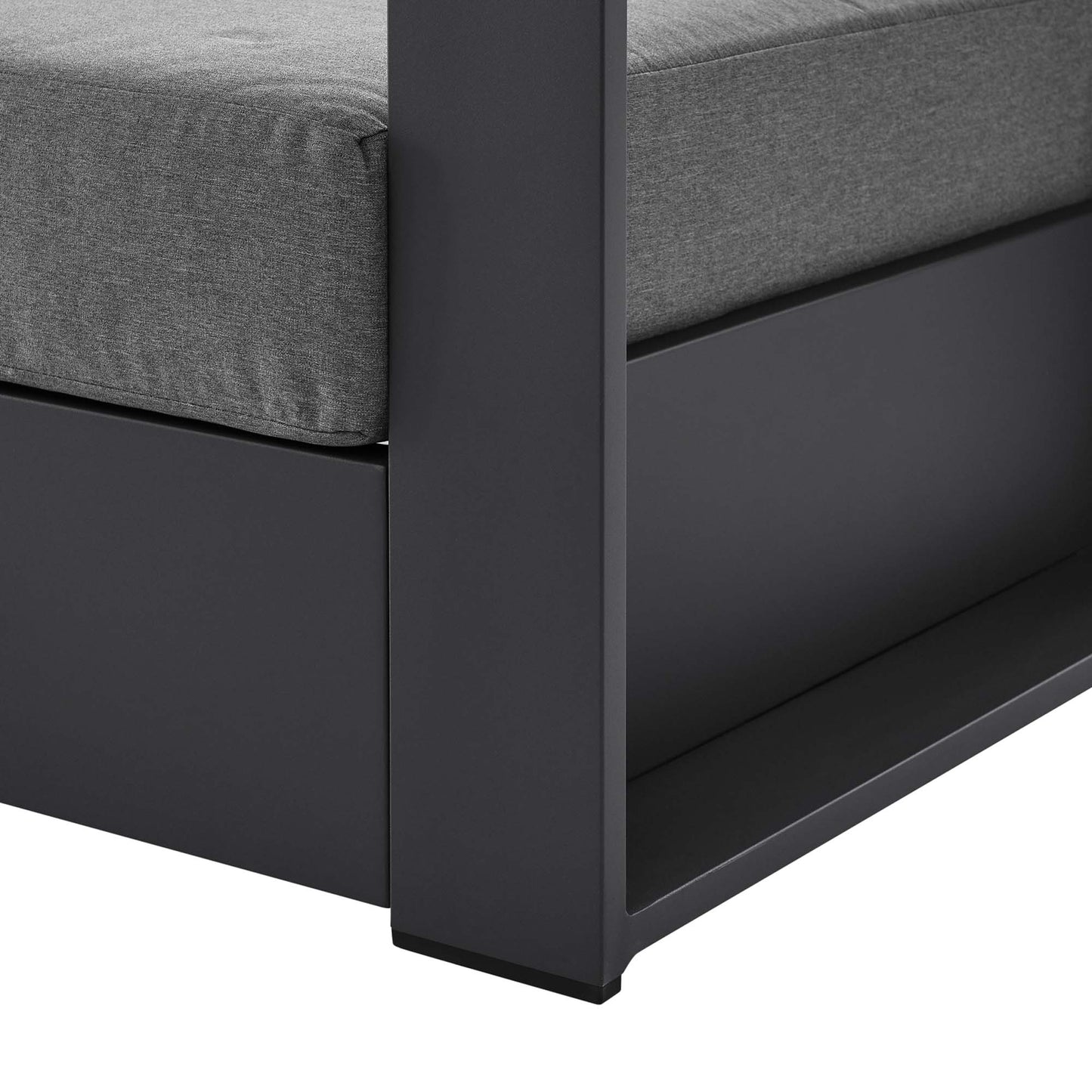 Tahoe Outdoor Patio Powder-Coated Aluminum Armchair in Gray Charcoal by Modway (5675)