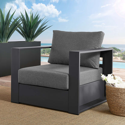 Tahoe Outdoor Patio Powder-Coated Aluminum Armchair in Gray Charcoal by Modway (5675)