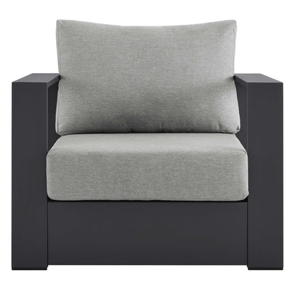 Tahoe Outdoor Patio Powder-Coated Aluminum Armchair in Gray Gray by Modway (5675)