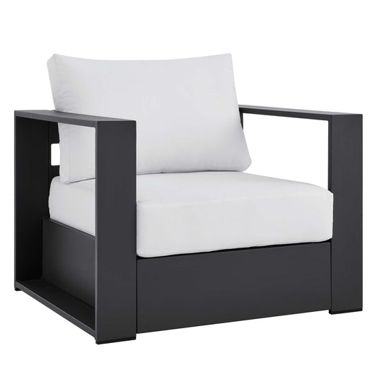 Tahoe Outdoor Patio Powder-Coated Aluminum Armchair in Gray White by Modway (5675)