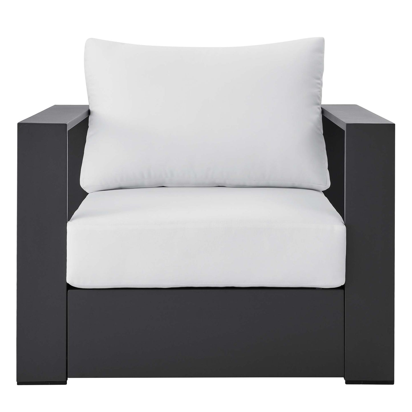 Tahoe Outdoor Patio Powder-Coated Aluminum Armchair in Gray White by Modway (5675)