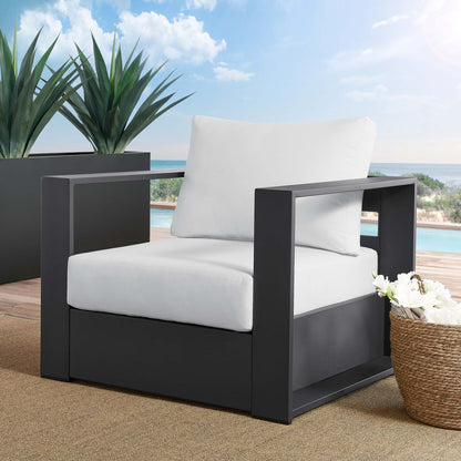 Tahoe Outdoor Patio Powder-Coated Aluminum Armchair in Gray White by Modway (5675)