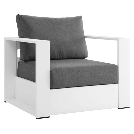 Tahoe Outdoor Patio Powder-Coated Aluminum Armchair in White Charcoal by Modway (5675)