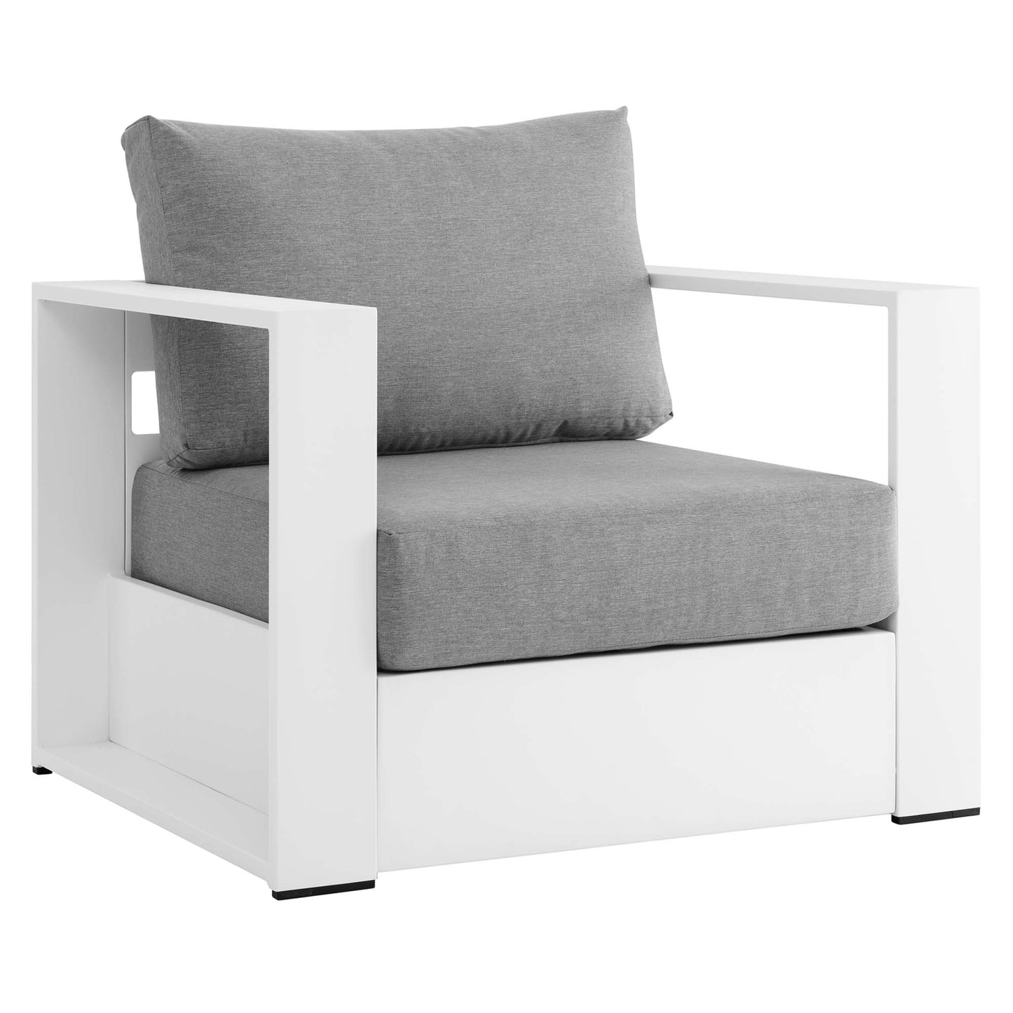 Tahoe Outdoor Patio Powder-Coated Aluminum Armchair in White Gray by Modway (5675)