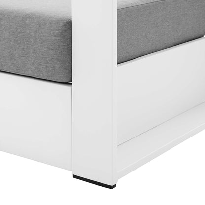 Tahoe Outdoor Patio Powder-Coated Aluminum Armchair in White Gray by Modway (5675)