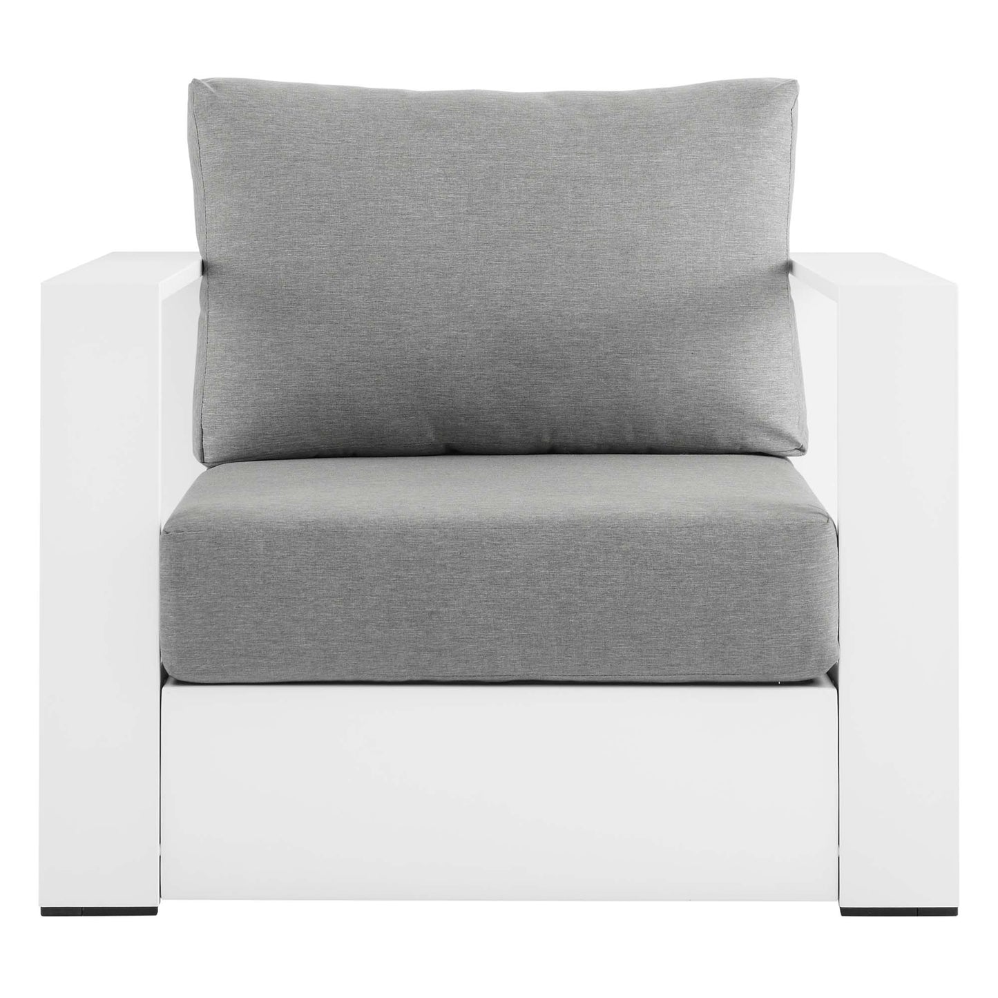 Tahoe Outdoor Patio Powder-Coated Aluminum Armchair in White Gray by Modway (5675)