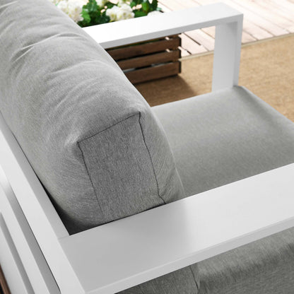 Tahoe Outdoor Patio Powder-Coated Aluminum Armchair in White Gray by Modway (5675)