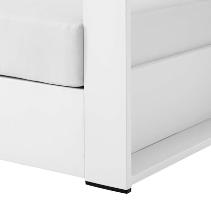 Tahoe Outdoor Patio Powder-Coated Aluminum Armchair in White White by Modway (5675)