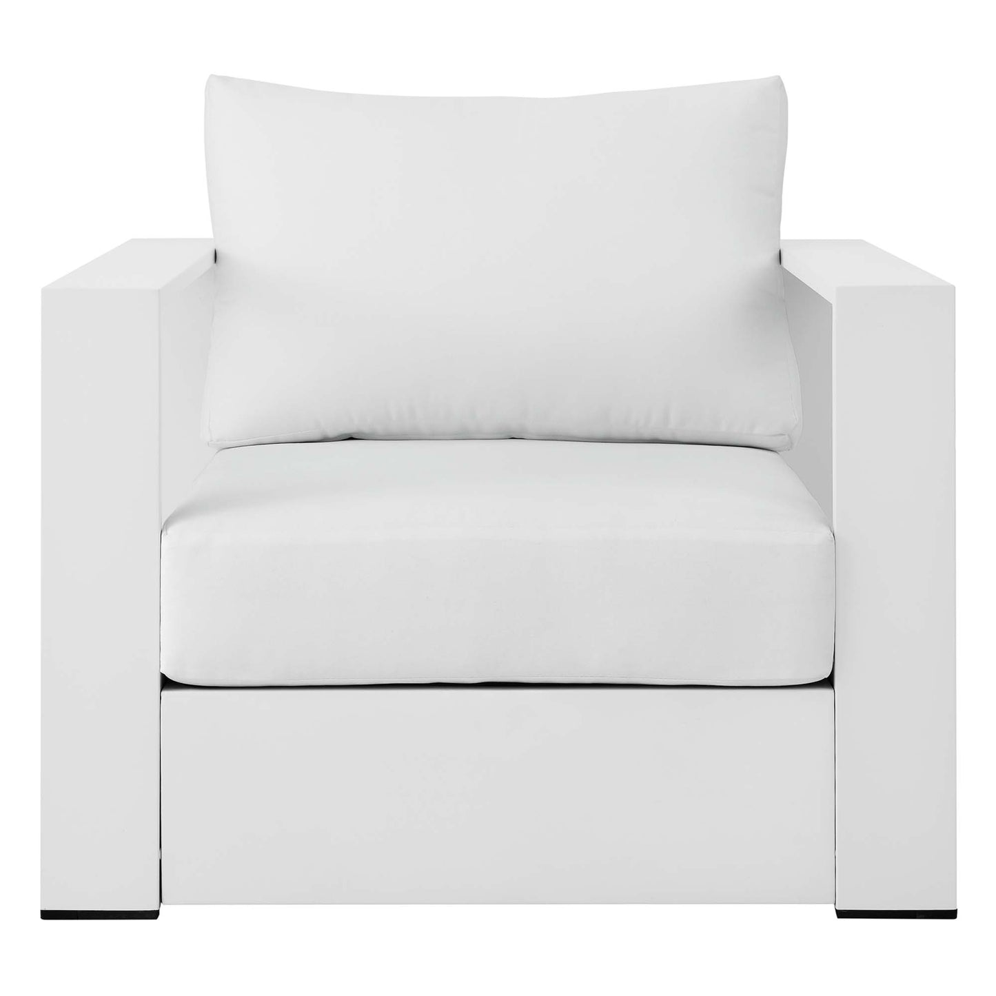 Tahoe Outdoor Patio Powder-Coated Aluminum Armchair in White White by Modway (5675)