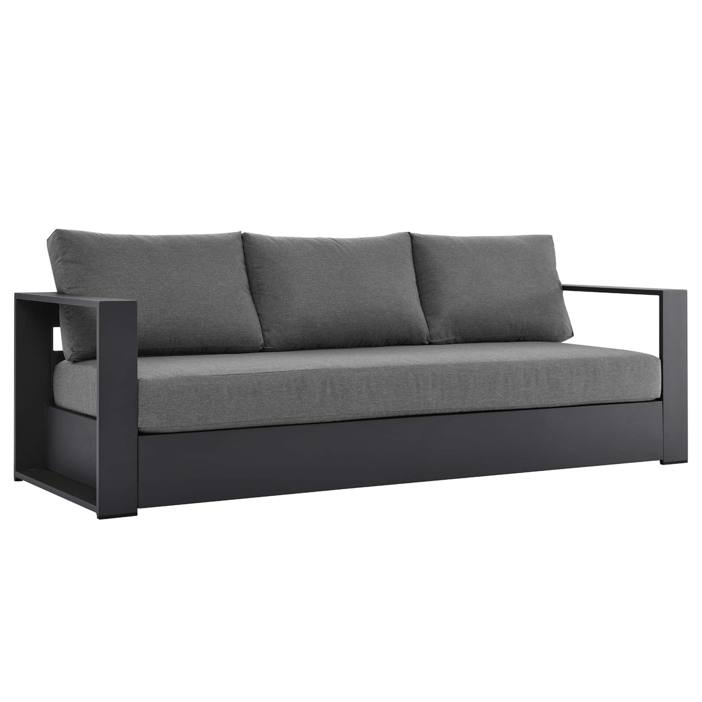 Tahoe Outdoor Patio Powder-Coated Aluminum Sofa in Gray Charcoal by Modway (5676)
