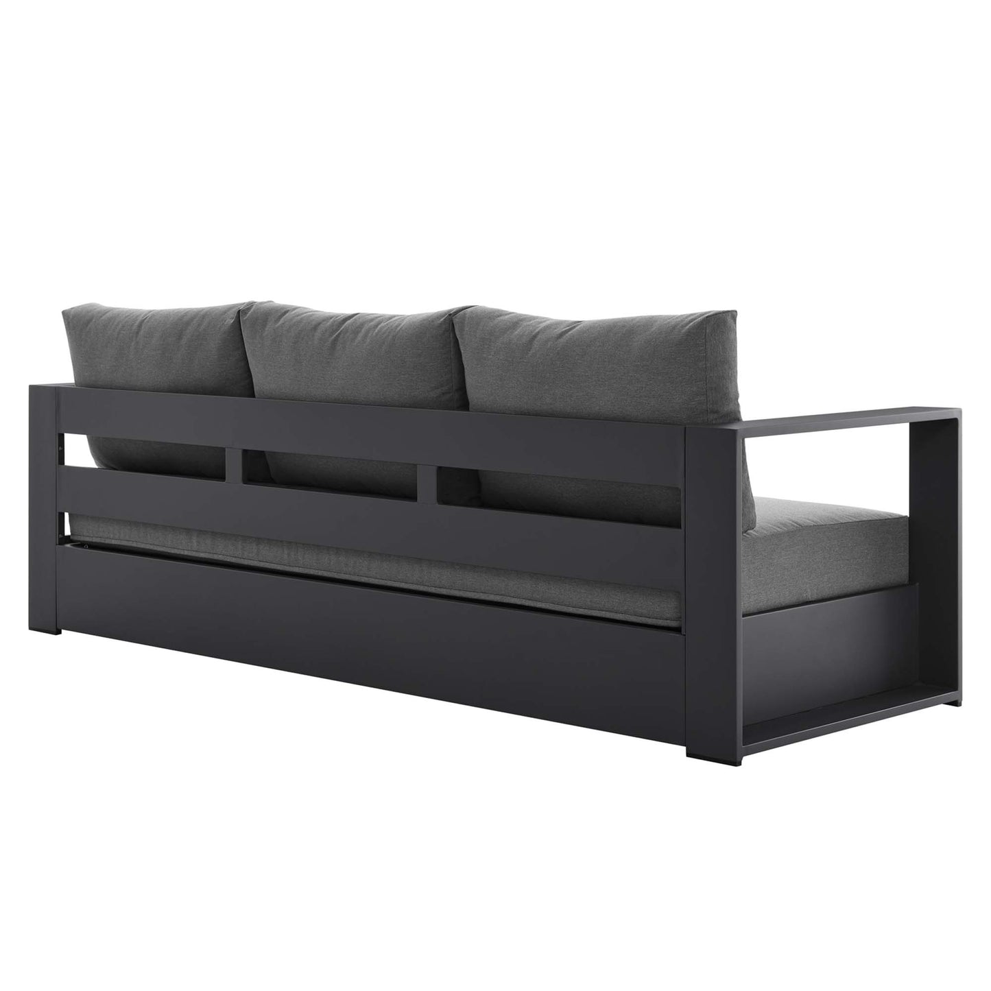 Tahoe Outdoor Patio Powder-Coated Aluminum Sofa in Gray Charcoal by Modway (5676)