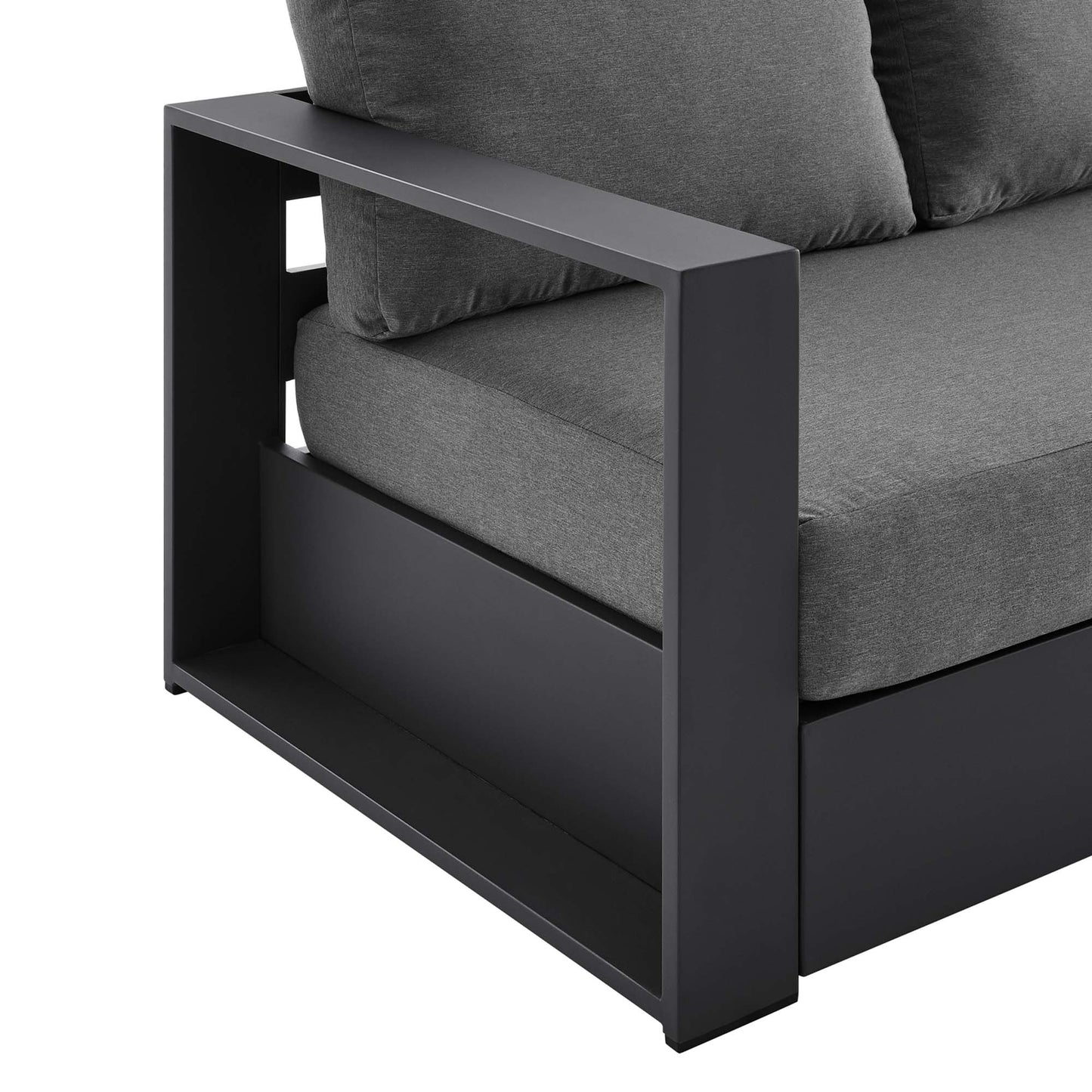 Tahoe Outdoor Patio Powder-Coated Aluminum Sofa in Gray Charcoal by Modway (5676)