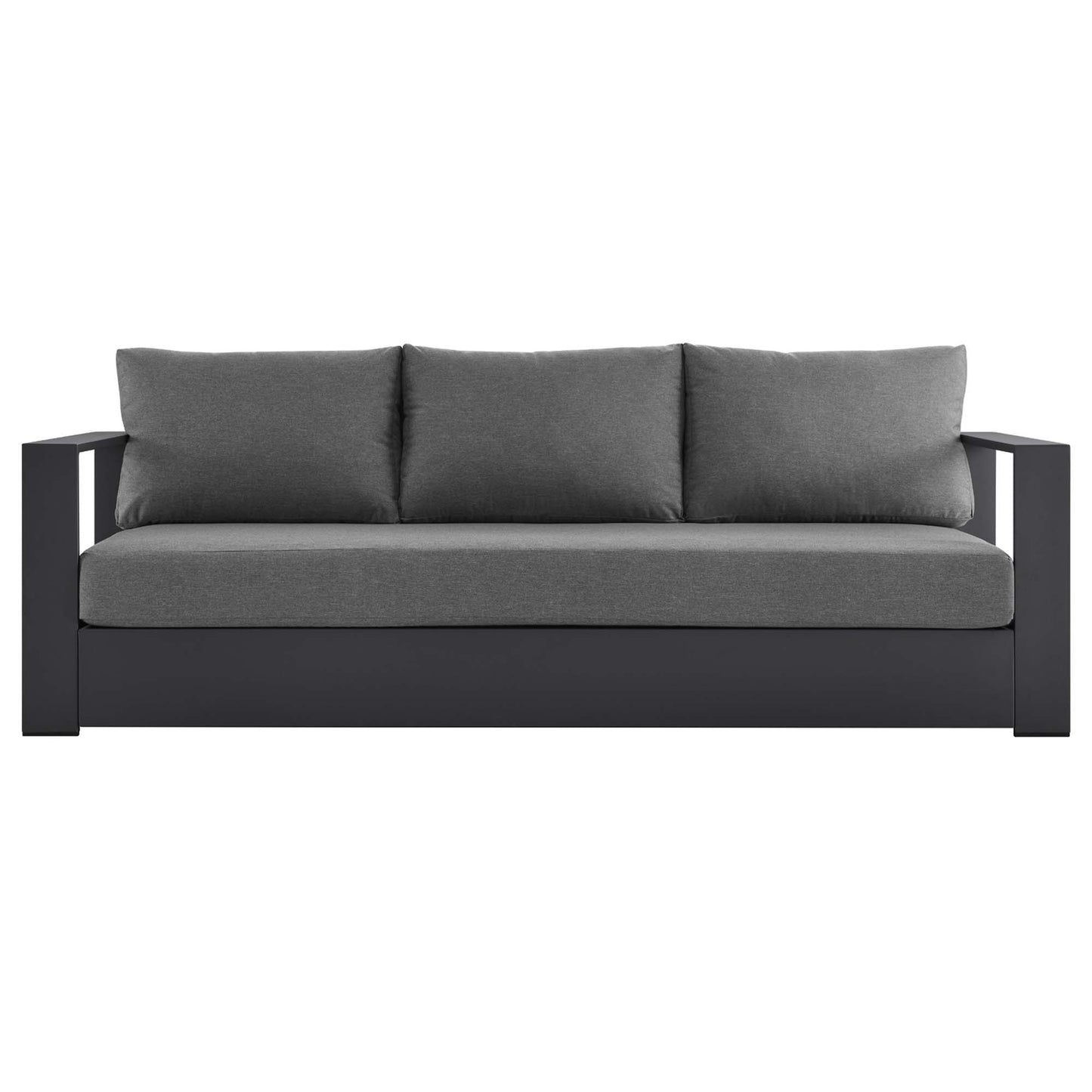 Tahoe Outdoor Patio Powder-Coated Aluminum Sofa in Gray Charcoal by Modway (5676)