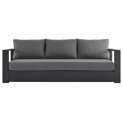 Tahoe Outdoor Patio Powder-Coated Aluminum Sofa in Gray Charcoal by Modway (5676)