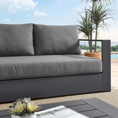 Tahoe Outdoor Patio Powder-Coated Aluminum Sofa in Gray Charcoal by Modway (5676)