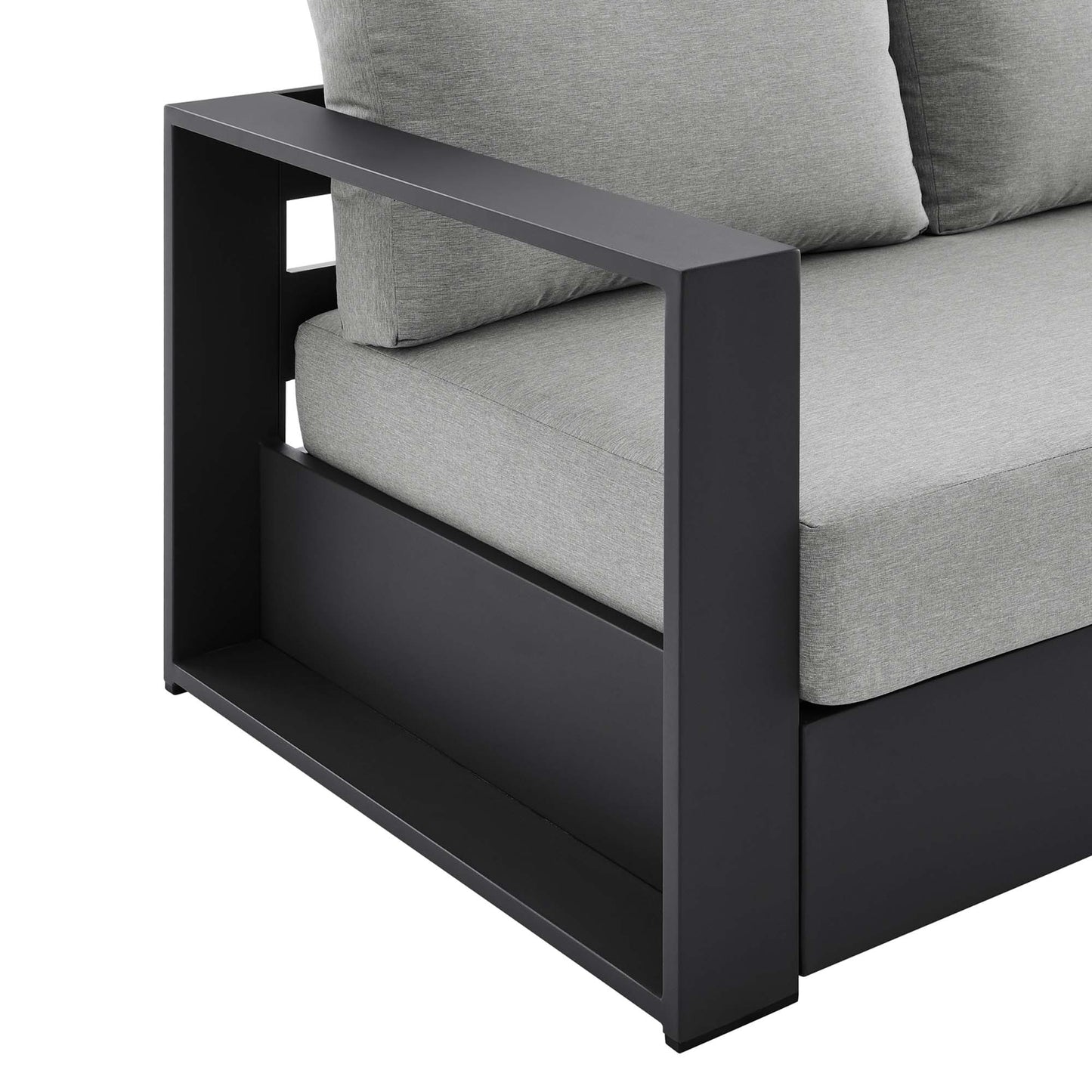 Tahoe Outdoor Patio Powder-Coated Aluminum Sofa in Gray Gray by Modway (5676)