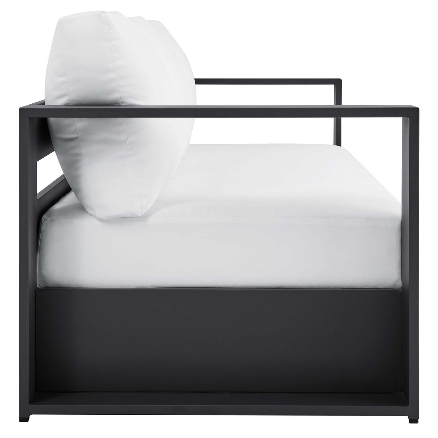 Tahoe Outdoor Patio Powder-Coated Aluminum Sofa in Gray White by Modway (5676)