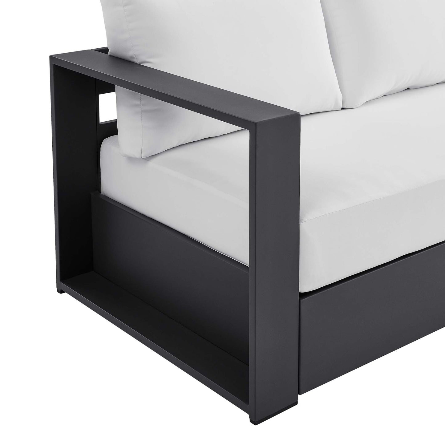 Tahoe Outdoor Patio Powder-Coated Aluminum Sofa in Gray White by Modway (5676)