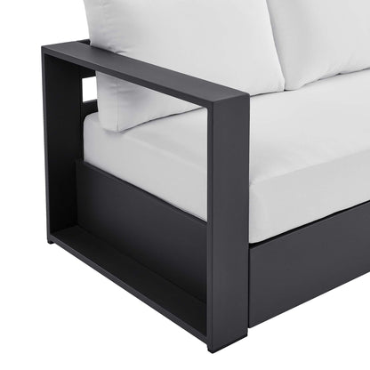 Tahoe Outdoor Patio Powder-Coated Aluminum Sofa in Gray White by Modway (5676)