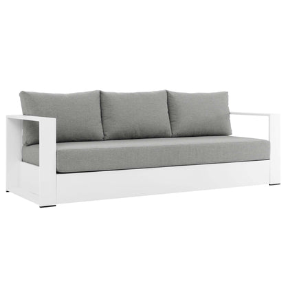 Tahoe Outdoor Patio Powder-Coated Aluminum Sofa in White Gray by Modway (5676)