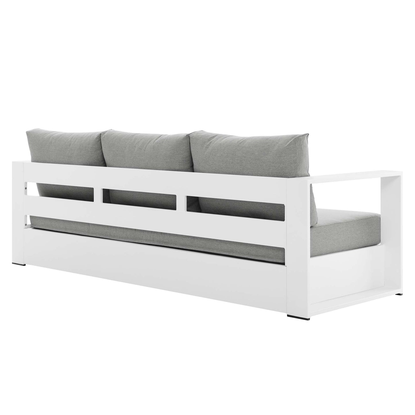 Tahoe Outdoor Patio Powder-Coated Aluminum Sofa in White Gray by Modway (5676)