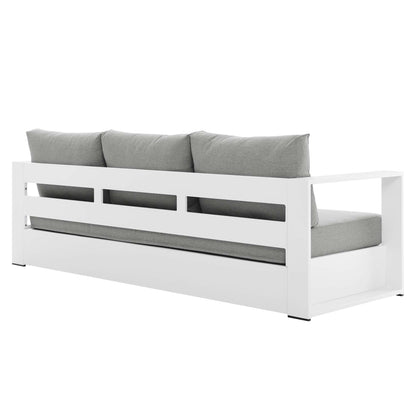 Tahoe Outdoor Patio Powder-Coated Aluminum Sofa in White Gray by Modway (5676)