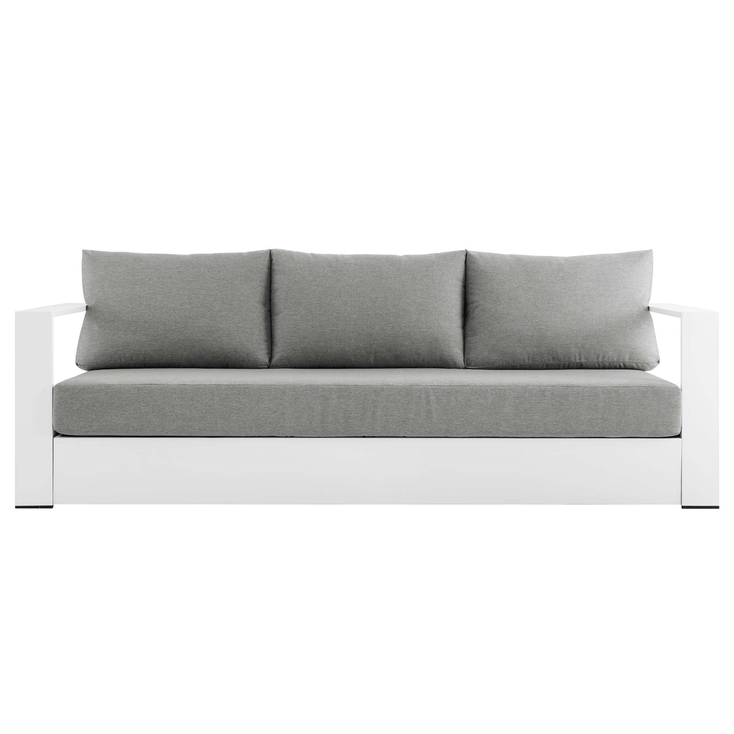 Tahoe Outdoor Patio Powder-Coated Aluminum Sofa in White Gray by Modway (5676)