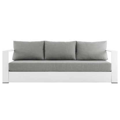 Tahoe Outdoor Patio Powder-Coated Aluminum Sofa in White Gray by Modway (5676)
