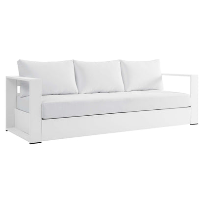 Tahoe Outdoor Patio Powder-Coated Aluminum Sofa in White White by Modway (5676)