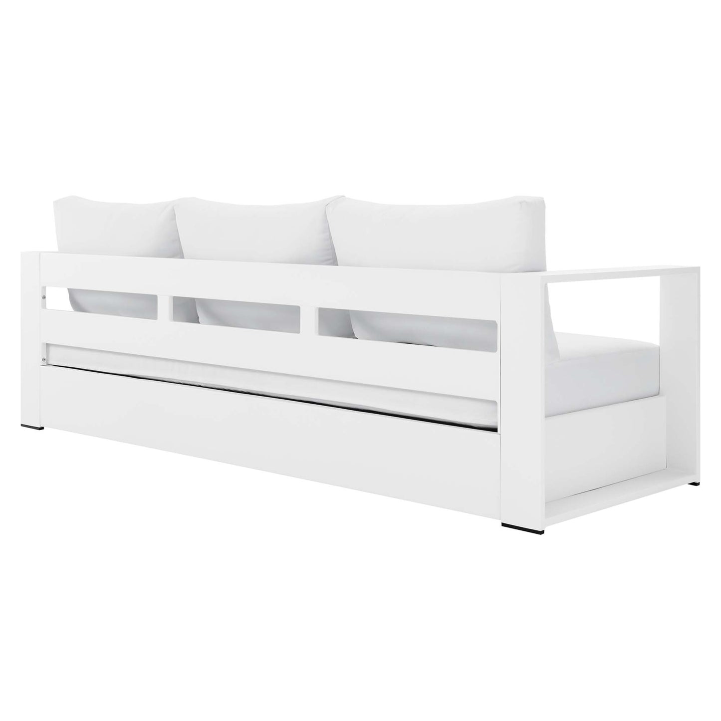 Tahoe Outdoor Patio Powder-Coated Aluminum Sofa in White White by Modway (5676)