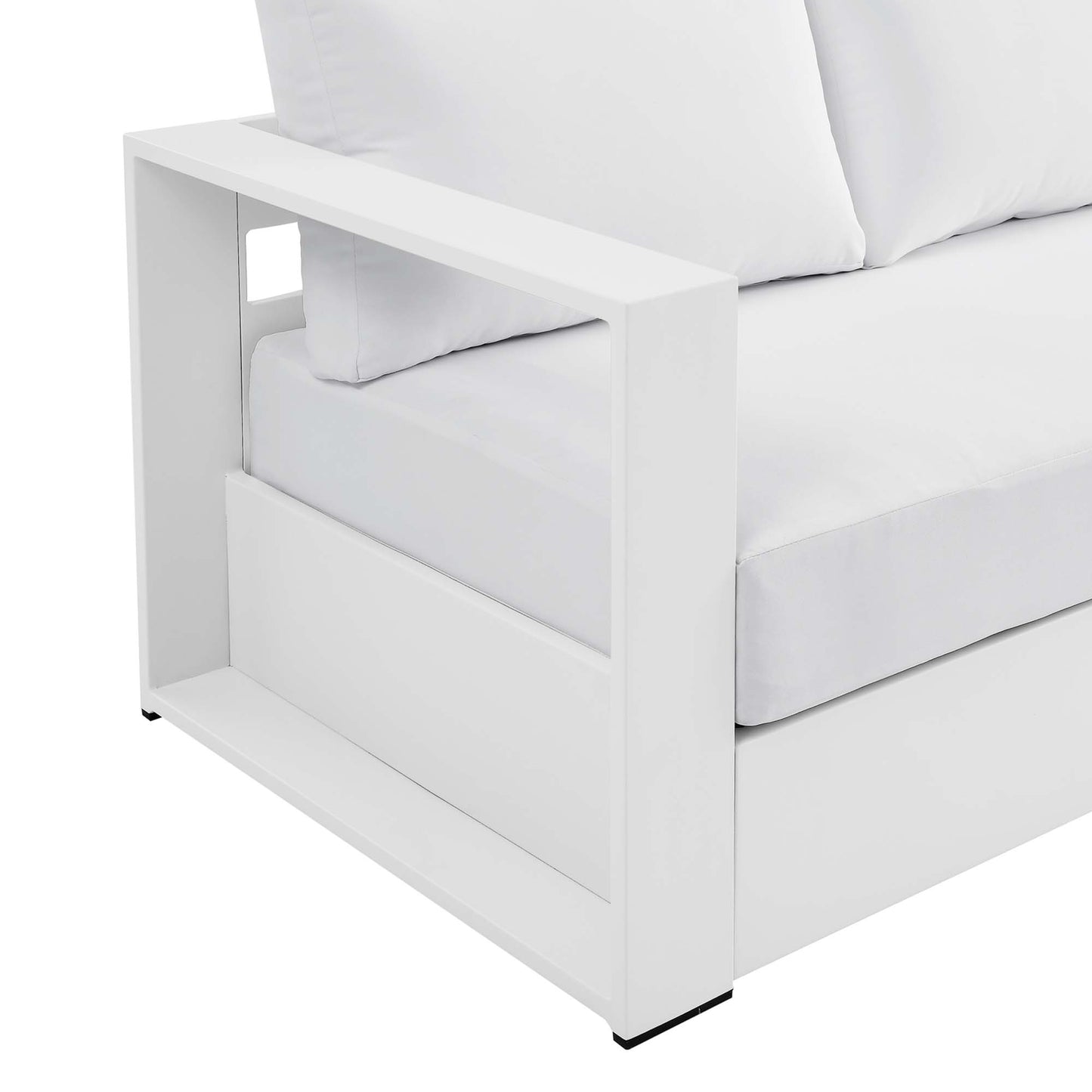 Tahoe Outdoor Patio Powder-Coated Aluminum Sofa in White White by Modway (5676)