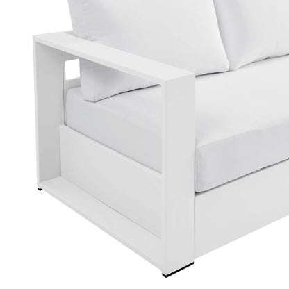 Tahoe Outdoor Patio Powder-Coated Aluminum Sofa in White White by Modway (5676)