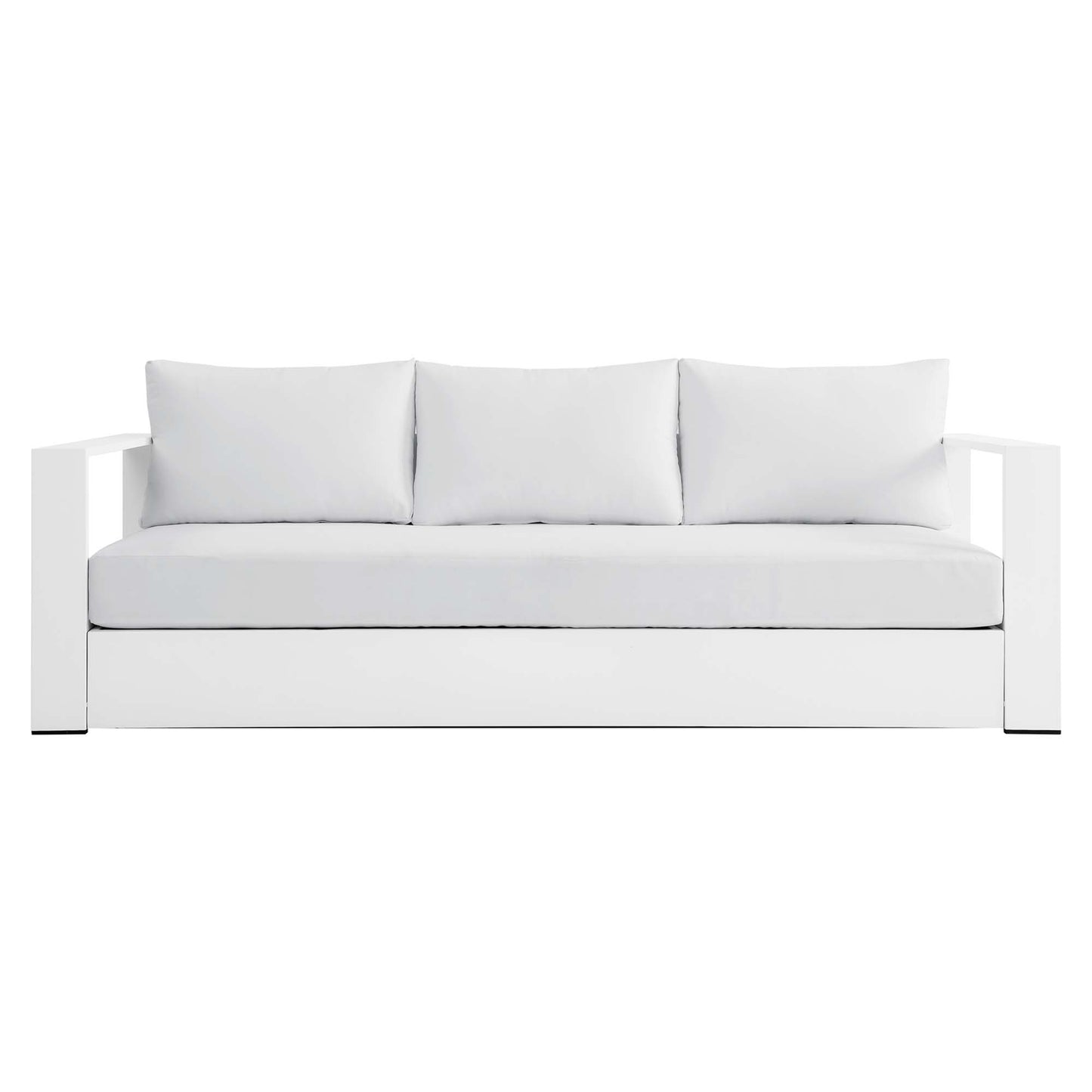 Tahoe Outdoor Patio Powder-Coated Aluminum Sofa in White White by Modway (5676)