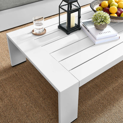 Tahoe Outdoor Patio Powder-Coated Aluminum Coffee Table in White by Modway (5677)