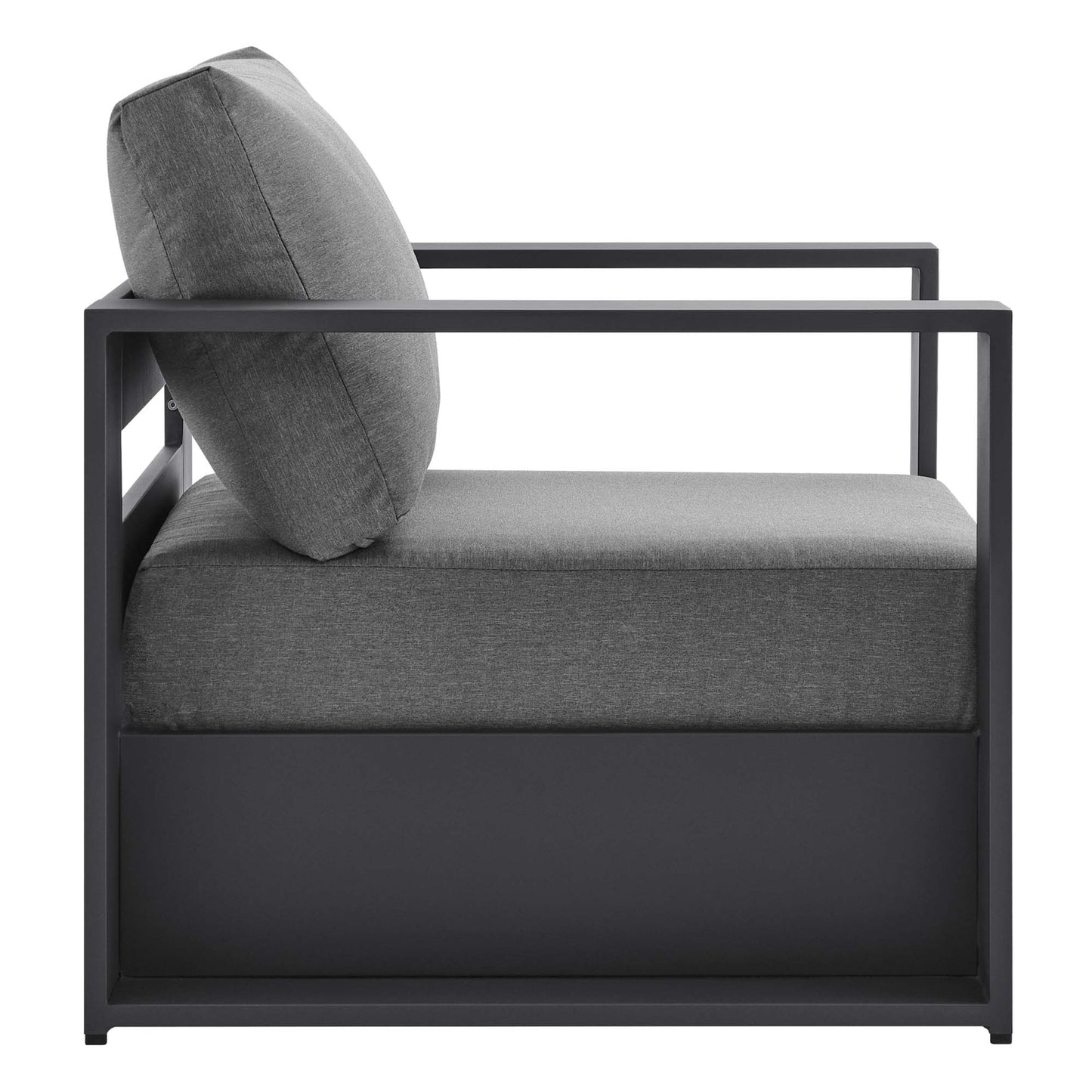 Tahoe 3-Piece Outdoor Patio Powder-Coated Aluminum Set in Gray Charcoal by Modway (5748)