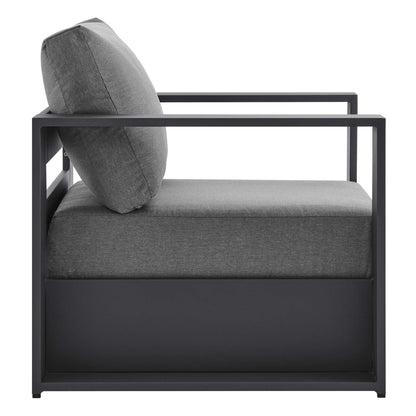 Tahoe 3-Piece Outdoor Patio Powder-Coated Aluminum Set in Gray Charcoal by Modway (5748)