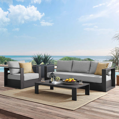 Tahoe 3-Piece Outdoor Patio Powder-Coated Aluminum Set in Gray Gray by Modway (5748)