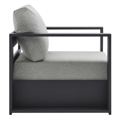 Tahoe 3-Piece Outdoor Patio Powder-Coated Aluminum Set in Gray Gray by Modway (5748)