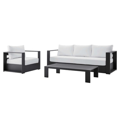 Tahoe 3-Piece Outdoor Patio Powder-Coated Aluminum Set in Gray White by Modway (5748)