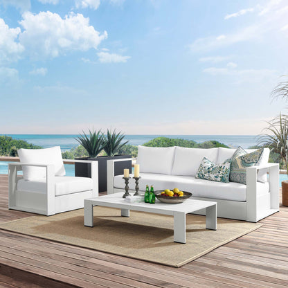 Tahoe 3-Piece Outdoor Patio Powder-Coated Aluminum Set in White White by Modway (5748)