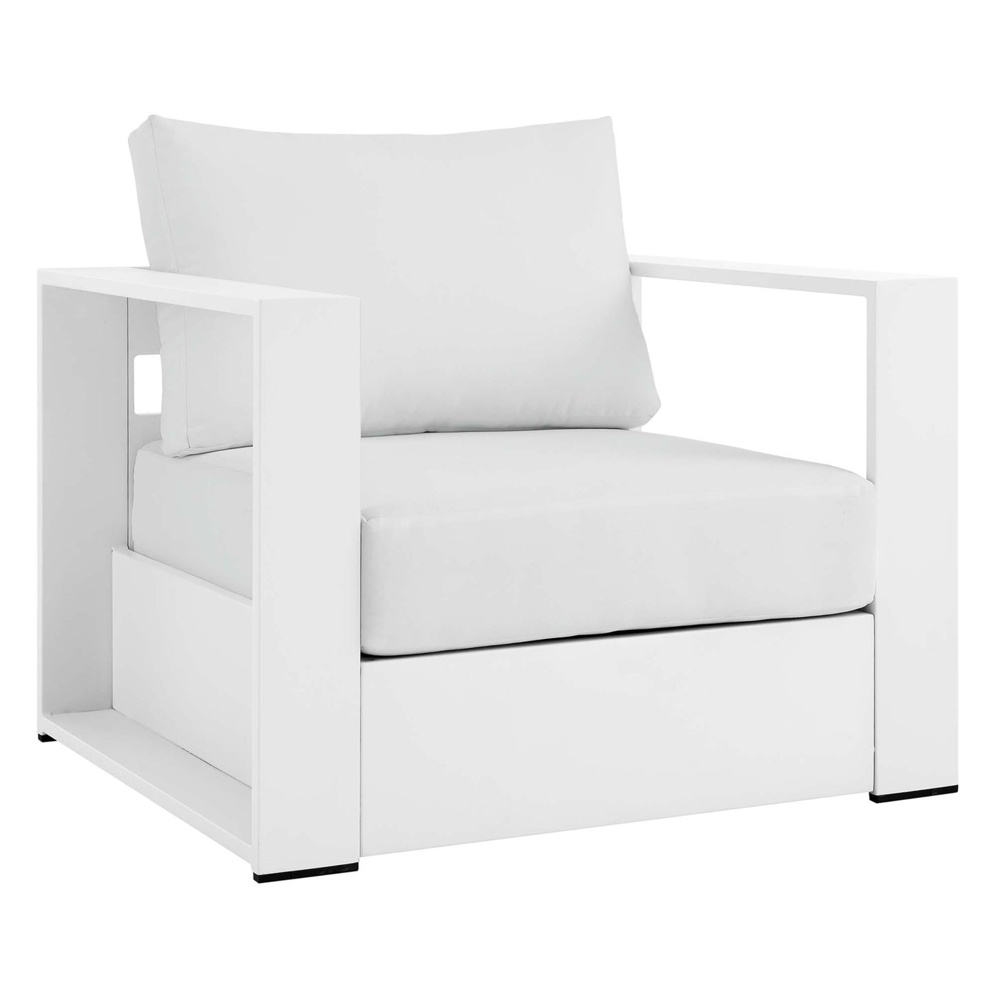 Tahoe 3-Piece Outdoor Patio Powder-Coated Aluminum Set in White White by Modway (5748)