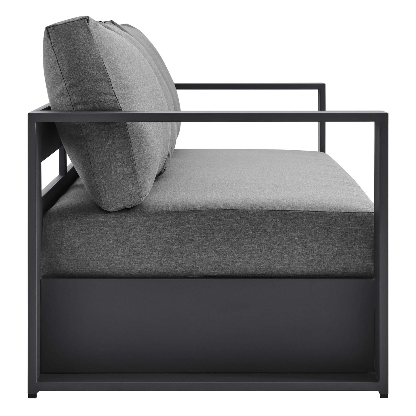 Tahoe 4-Piece Outdoor Patio Powder-Coated Aluminum Set in Gray Charcoal by Modway (5749)