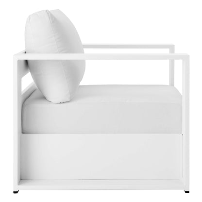 Tahoe 4-Piece Outdoor Patio Powder-Coated Aluminum Set in White White by Modway (5749)