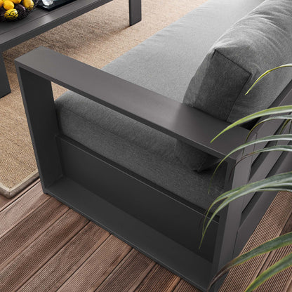 Tahoe 2-Piece Outdoor Patio Powder-Coated Aluminum Set in Gray Charcoal by Modway (5750)
